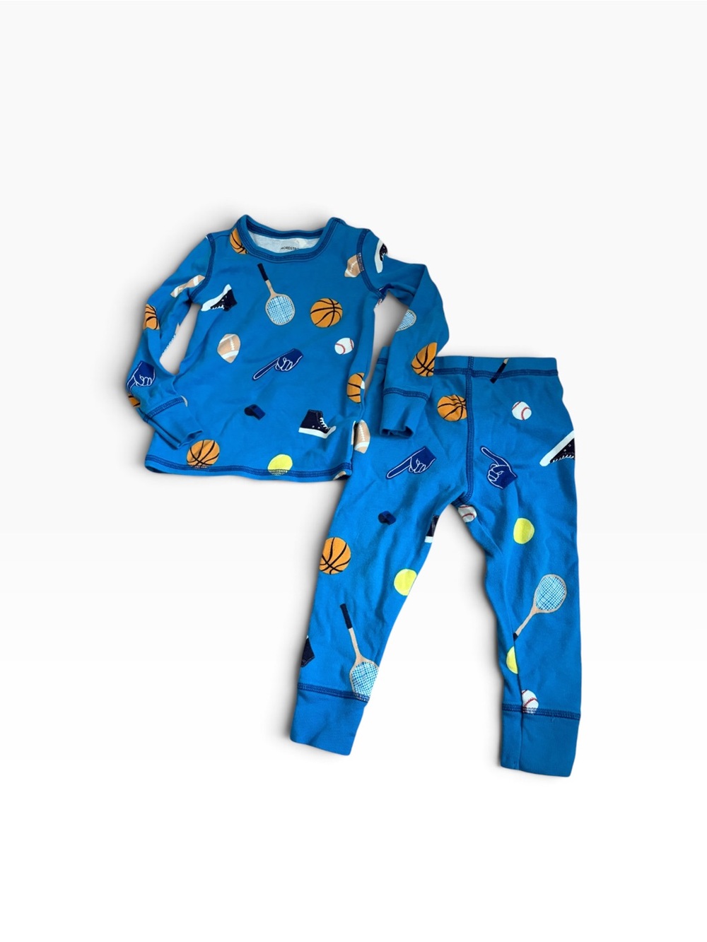 Nordstrom blue Kids Sports Print Pajama Set Size 2